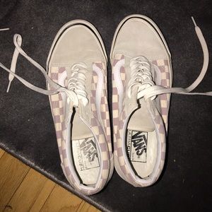 Lilac Checkered Vans Size 10